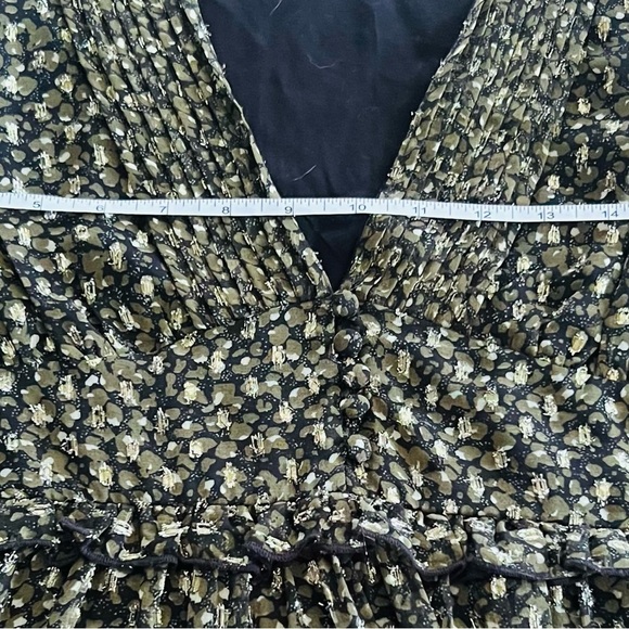 Urban Outfitters Olive Green, Black and Gold Long Sleeve Boho Dress - Med - Picture 5 of 9